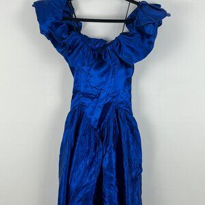 TD4 by Eletra Fit & Flare Dress Size S Blue Sleeveless Scoop Neck Zip Lined